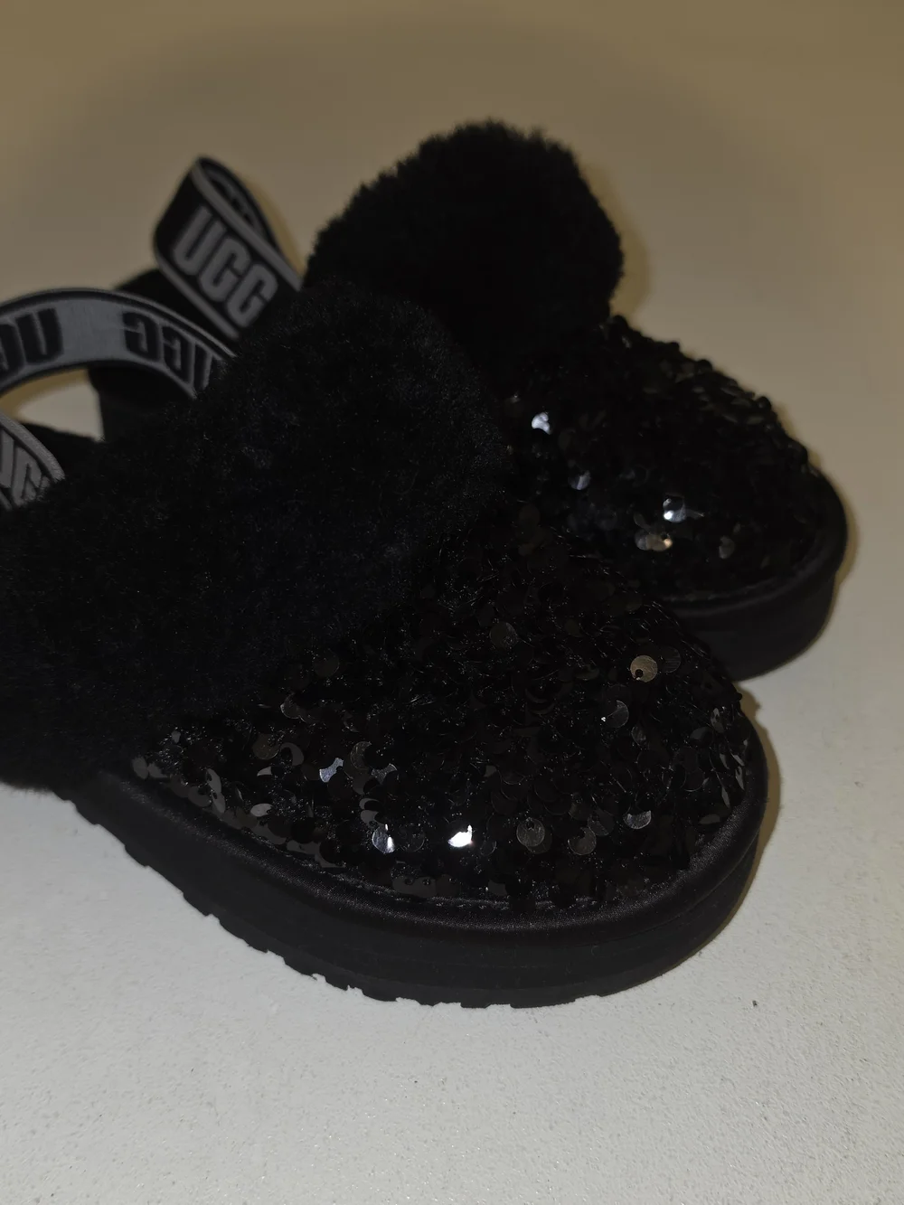 UGG Black Sequin Shearling Slip-On Clog